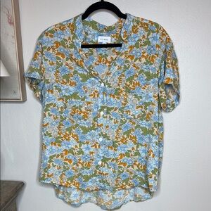 PIYAMA Floral Short-Sleeve‎ Pajama Top - medium